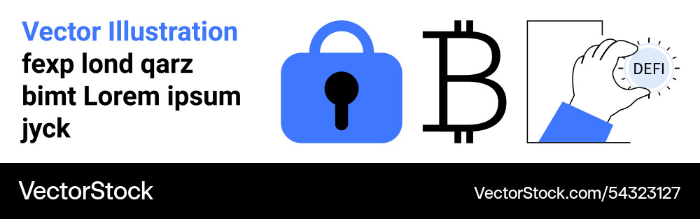 Cryptocurrency and blockchain security Cryptocurrency and blockchain security vector image