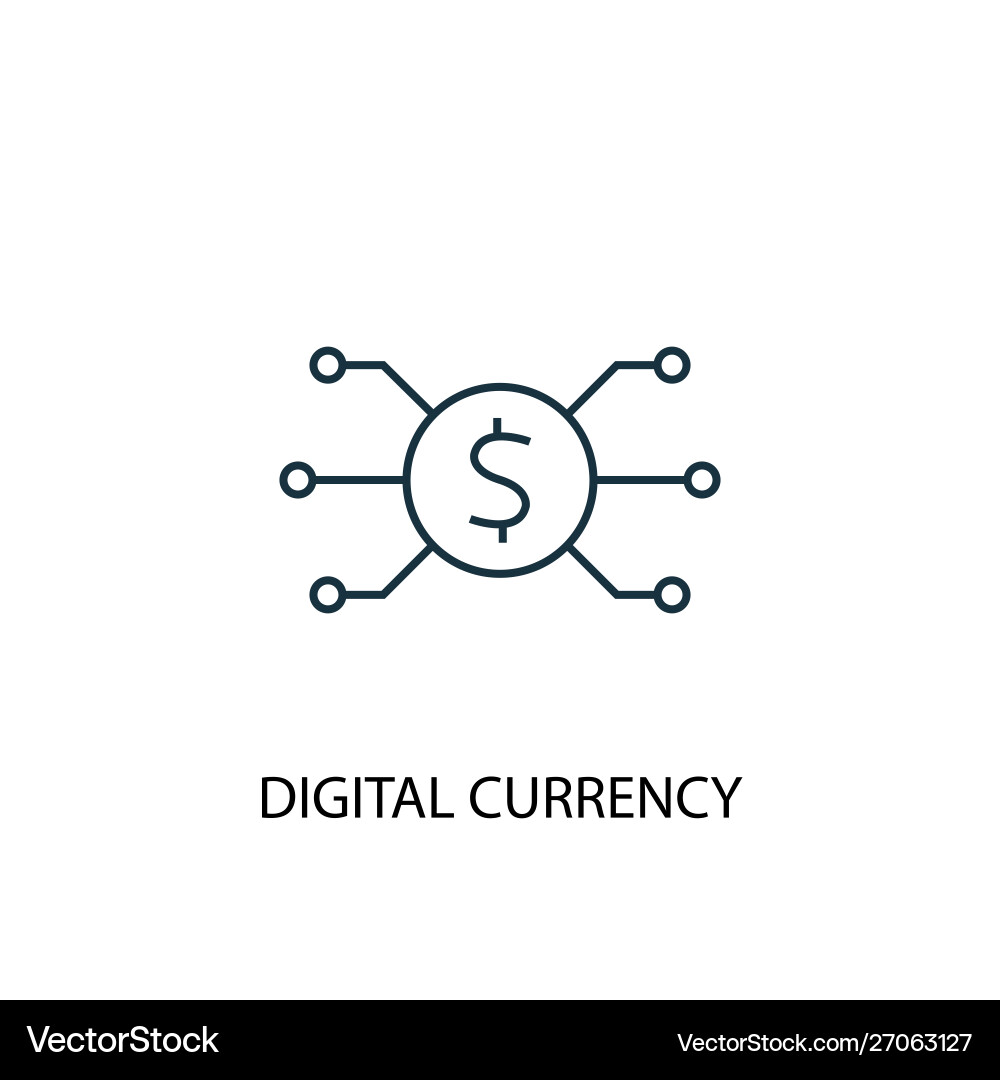 Digital currency concept line icon simple element vector image