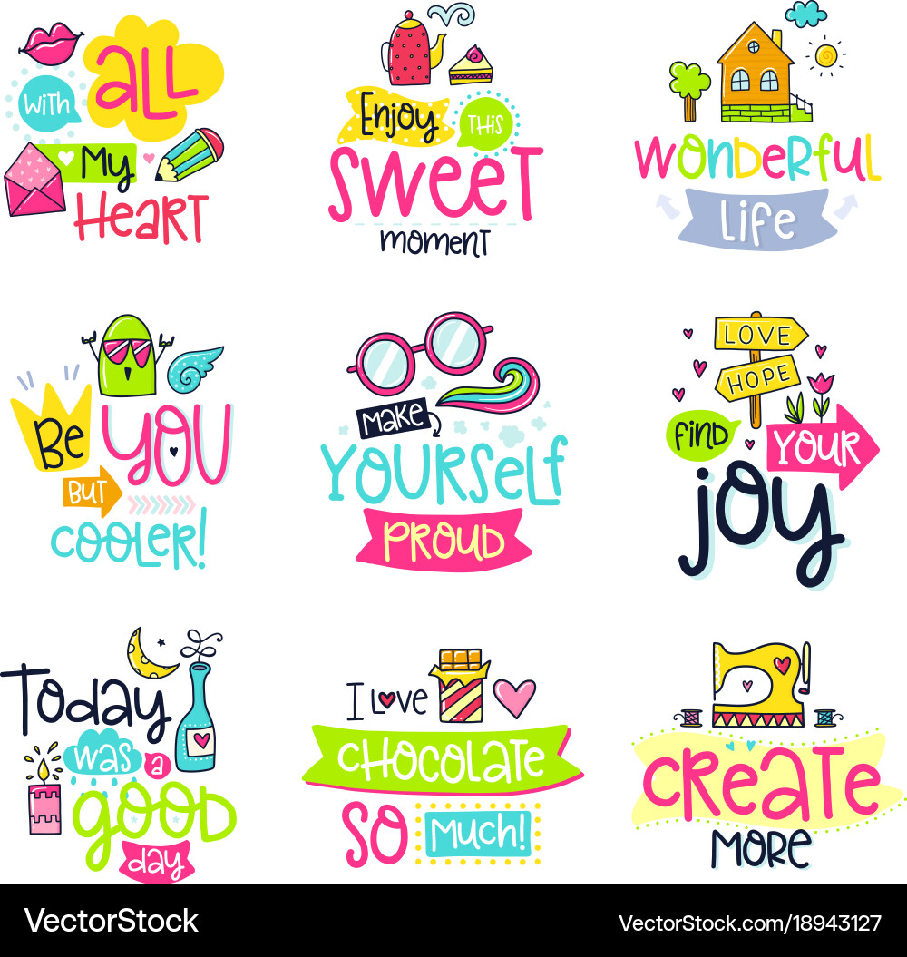Doodle posters Royalty Free Vector Image - VectorStock