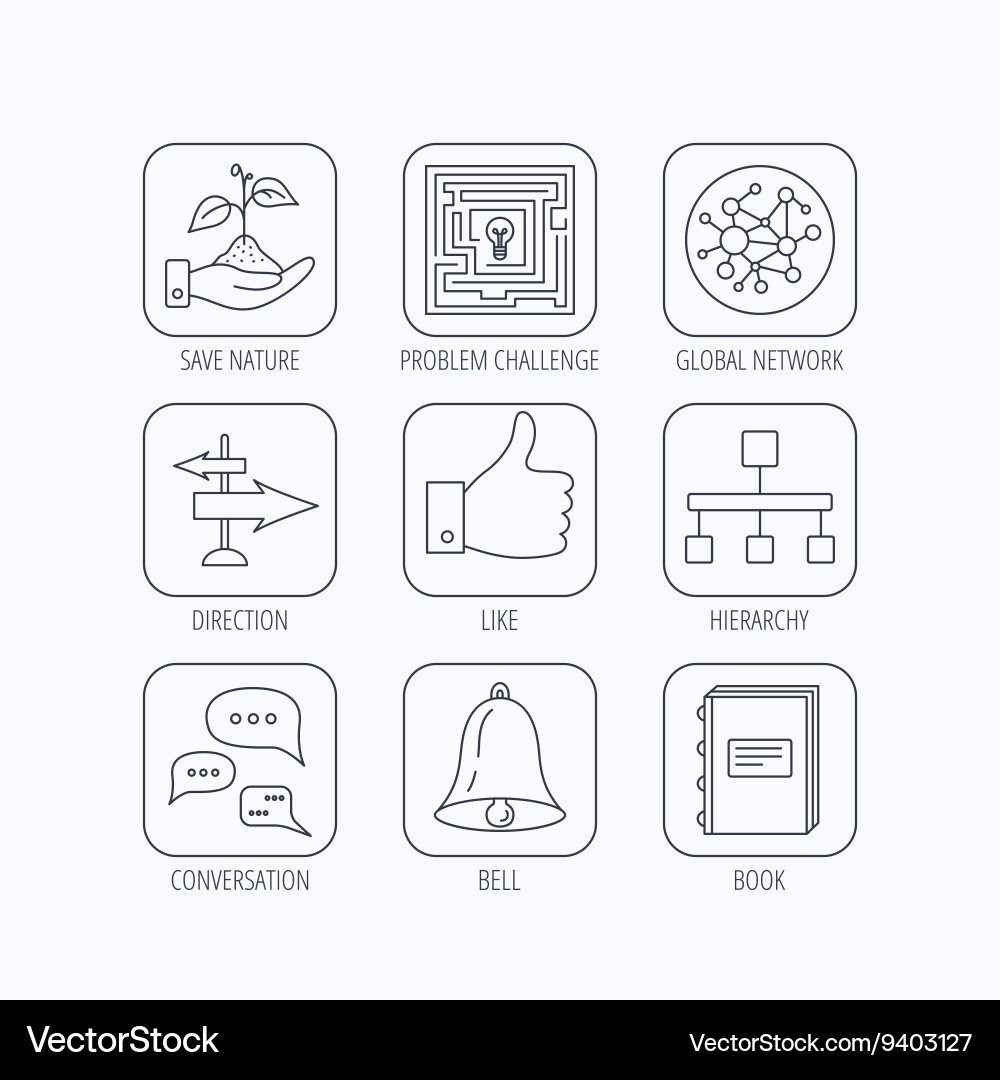 Global network like and conversation icons Vector Image