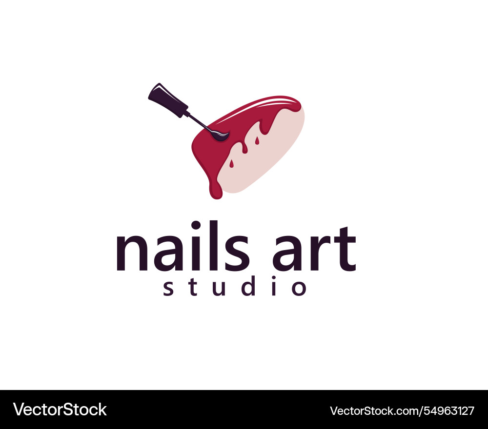 Kreative Nägel lackiert Logo Design Kreative Nägel lackiert Logo Design Vektorbild
