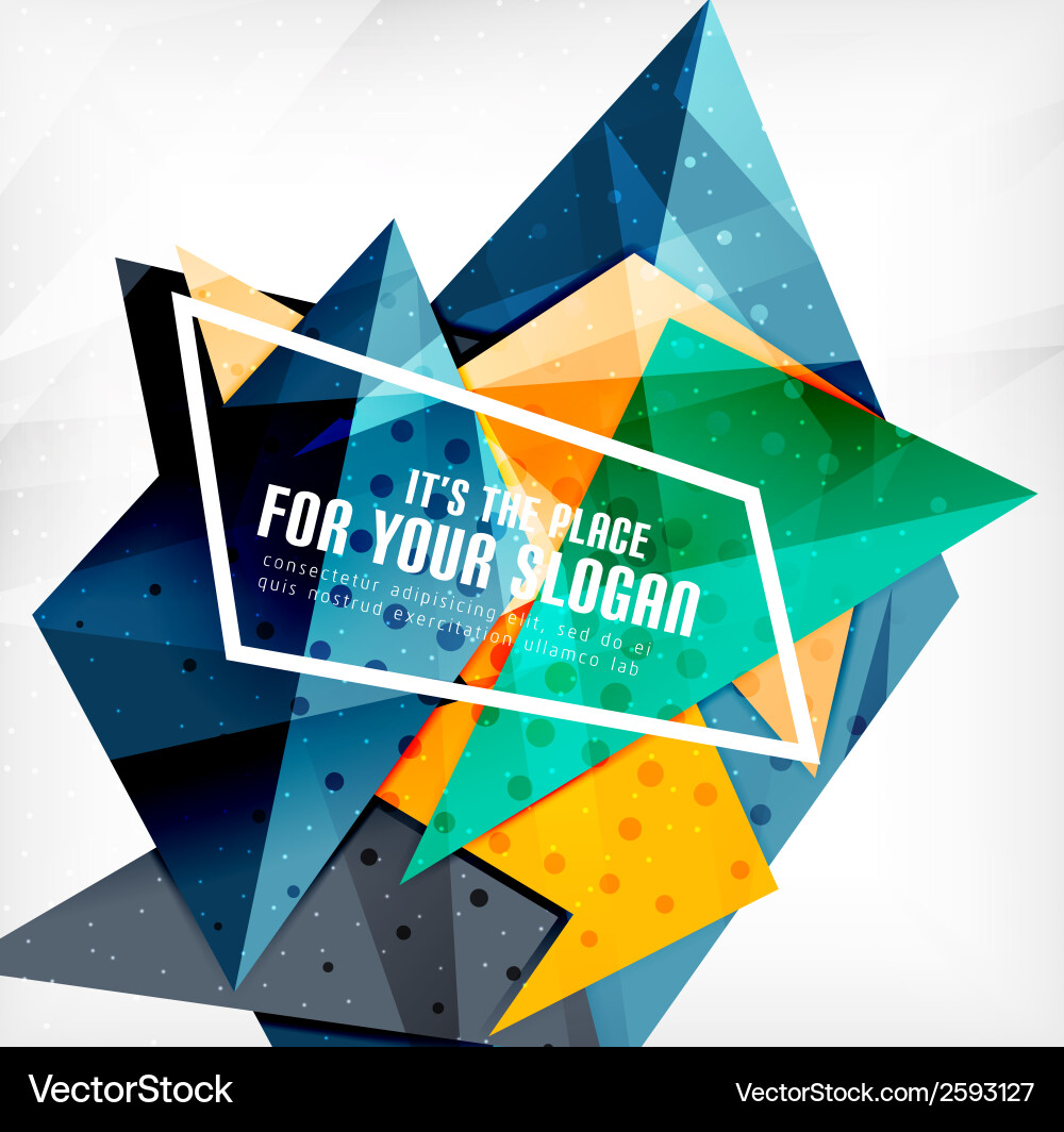 Modern 3d glossy overlapping triangles Vector Image
