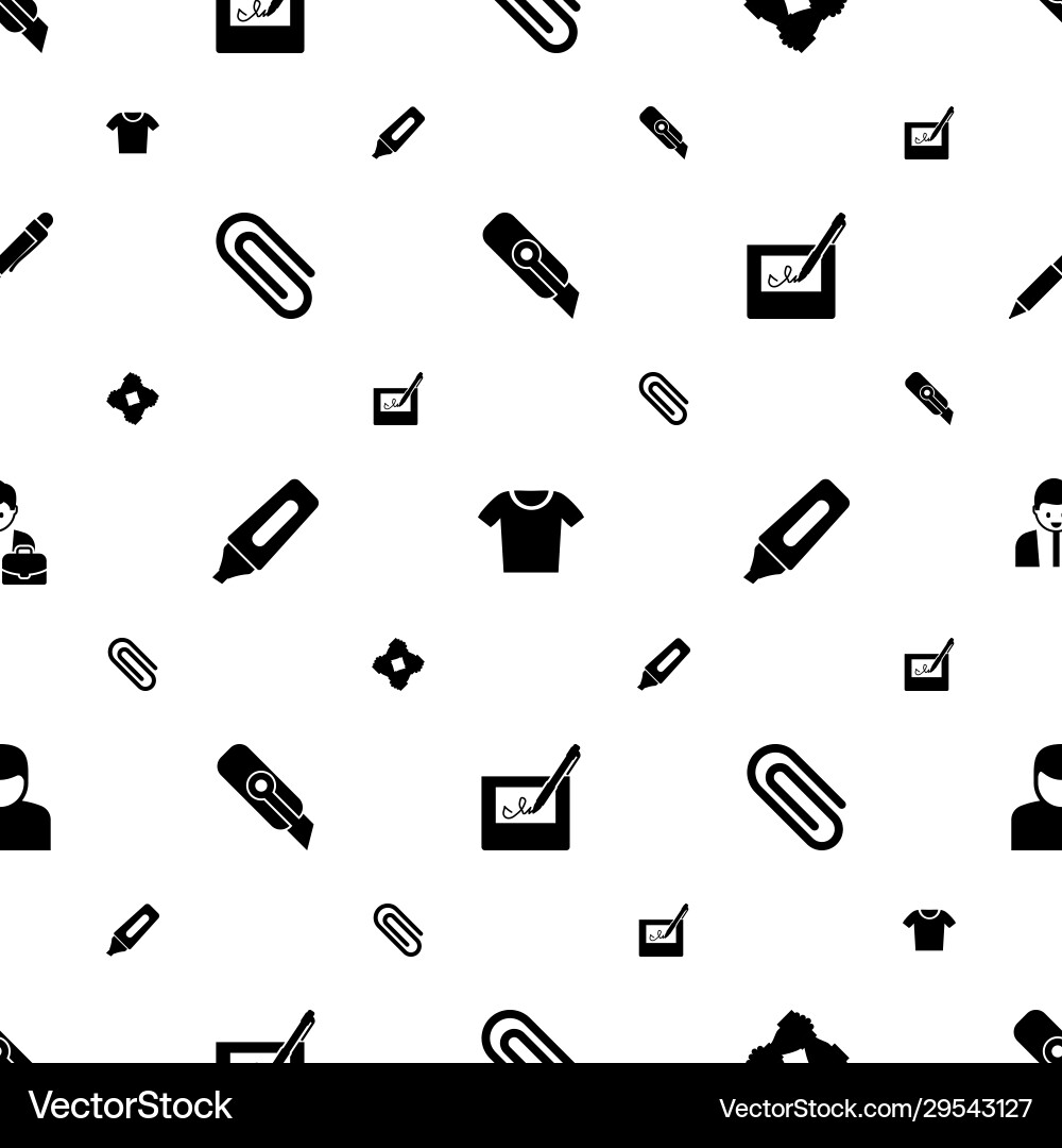 Office icons pattern seamless included editable Office icons pattern seamless included editable vector image