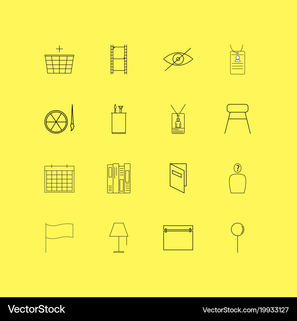 Office linear icon set simple outline icons Vector Image