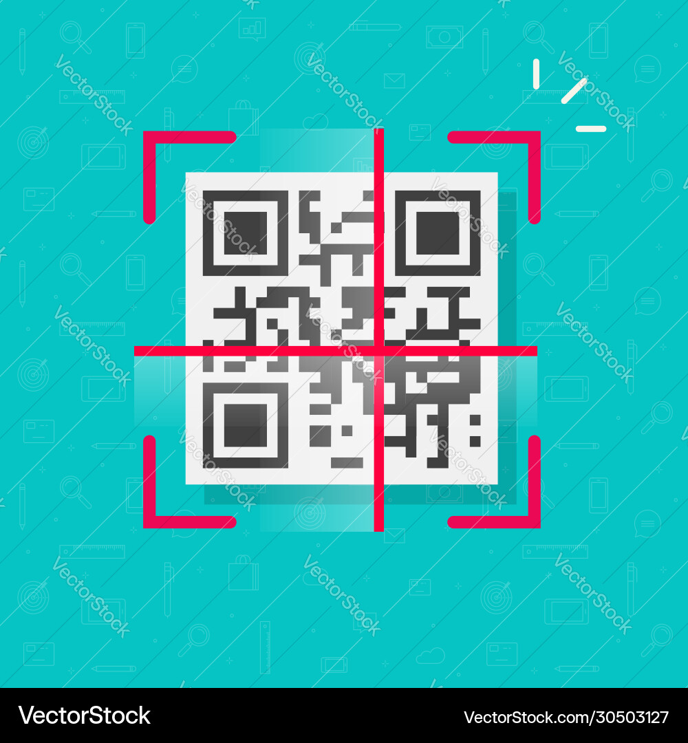 Qr code scan icon flat design symbol vector image