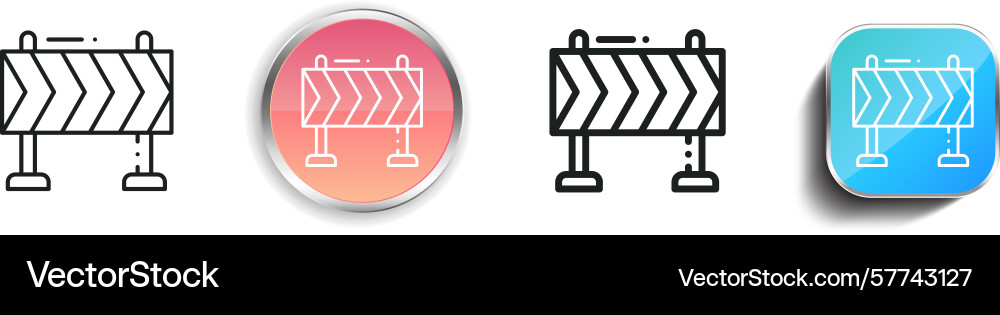 Roadblock icon thin linear regular and button vector image
