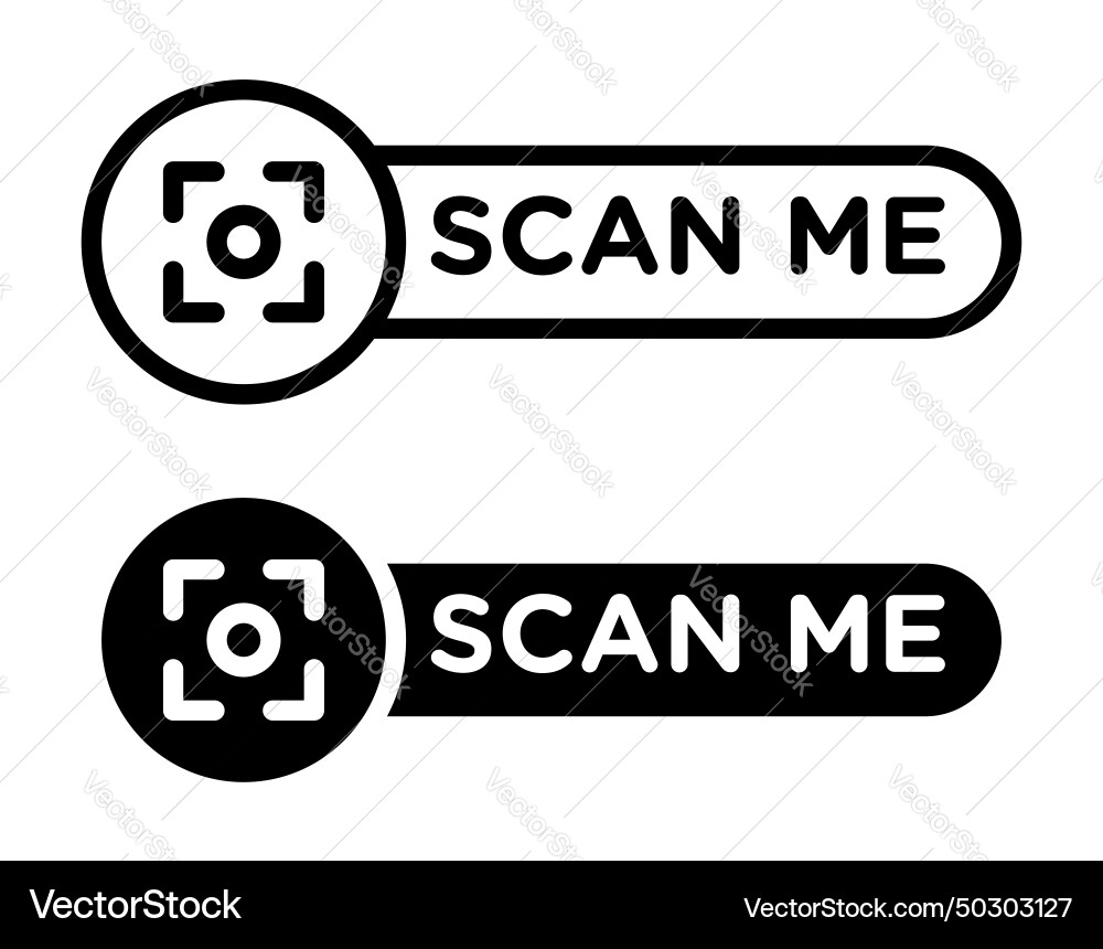 Scan me icon set qr code and digital arrow symbol – Lizenzfreie  Vektorgrafik | VectorStock, image size:1000x860