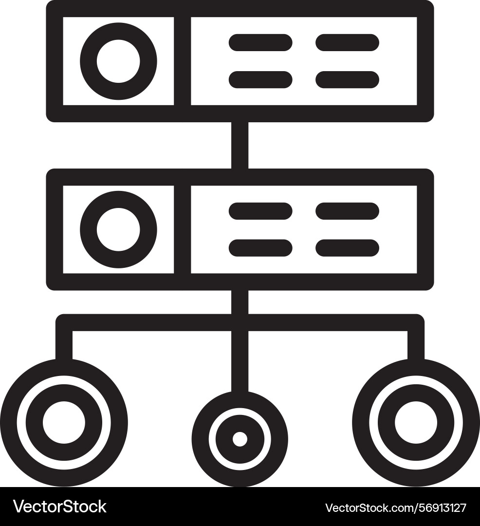 Server linear style icon design vector image