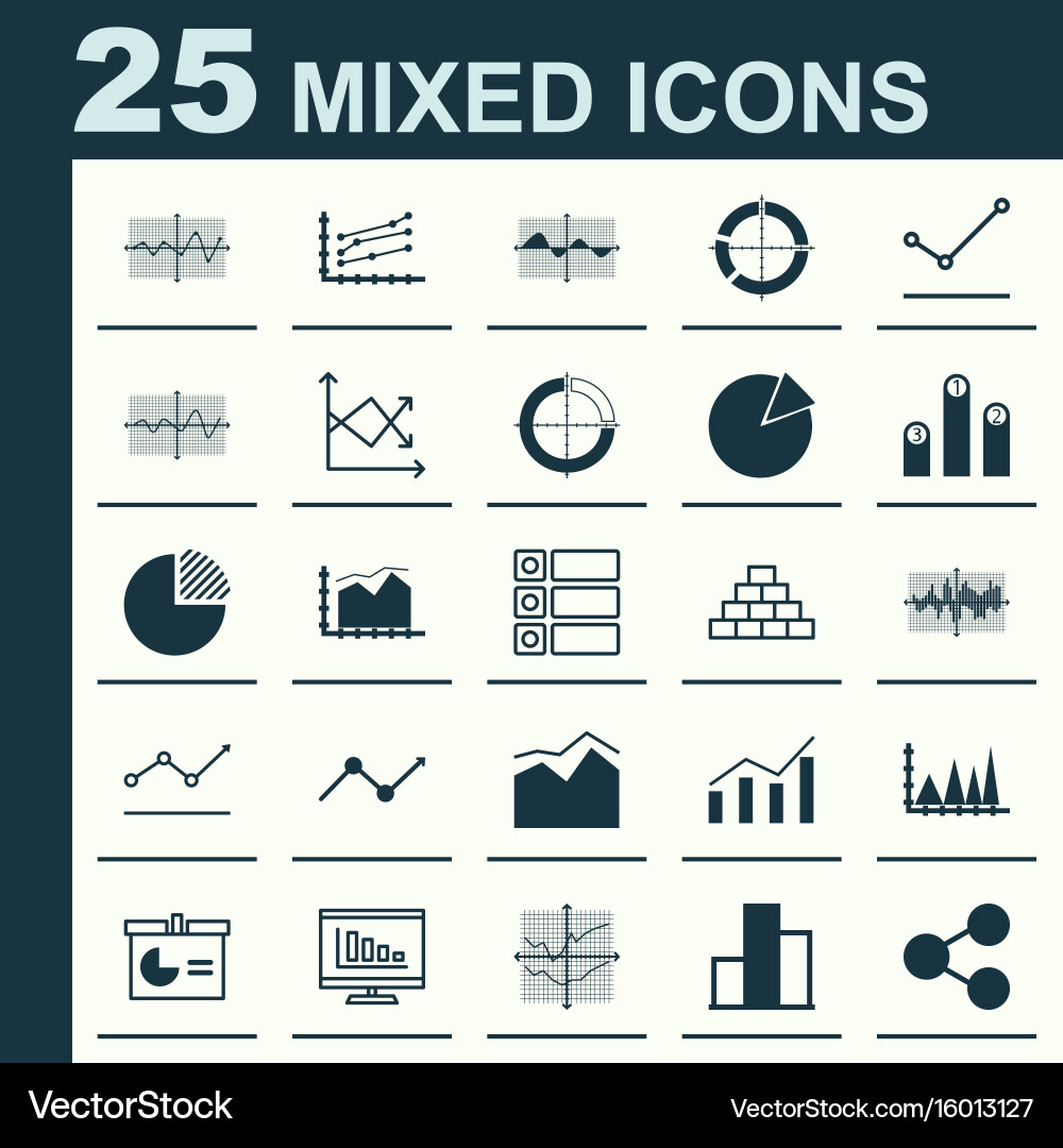 Set of graphs diagrams and statistics icons vector image
