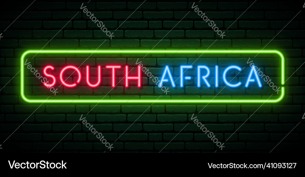 South africa neon signboard helllichtbanner South africa neon signboard helllichtbanner vektorbild