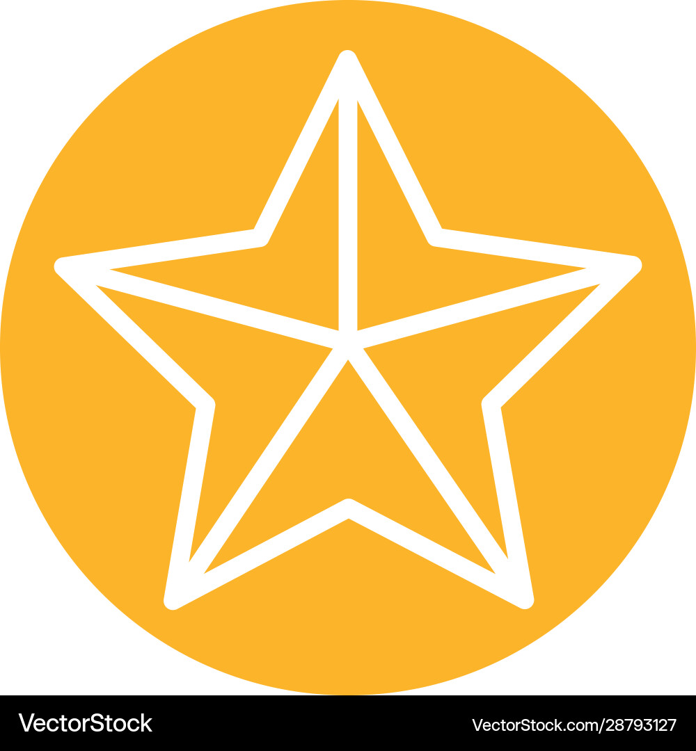 Star five pointed block style icon vector image