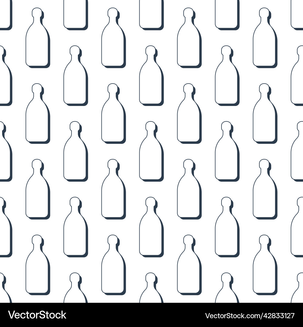 Tequila bottles seamless pattern line art style Tequila bottles seamless pattern line art style Vector Image