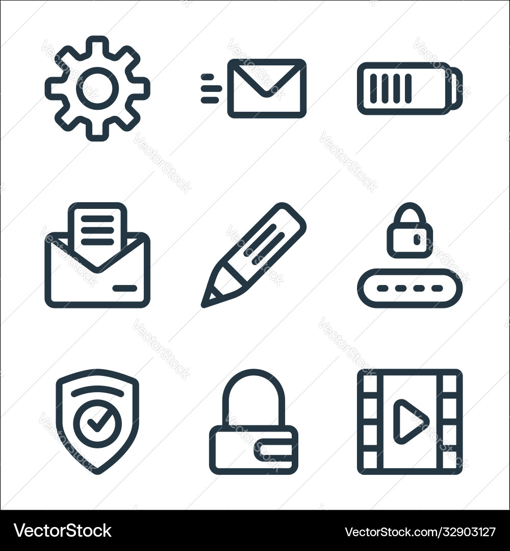 Ui line icons linear set quality Ui line icons linear set quality vector image
