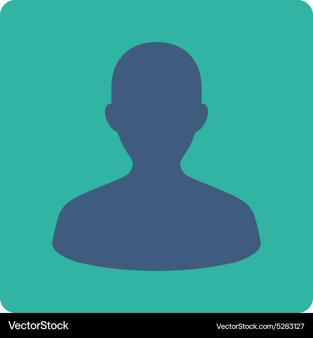 User flat cobalt and cyan colors rounded button Vector Image