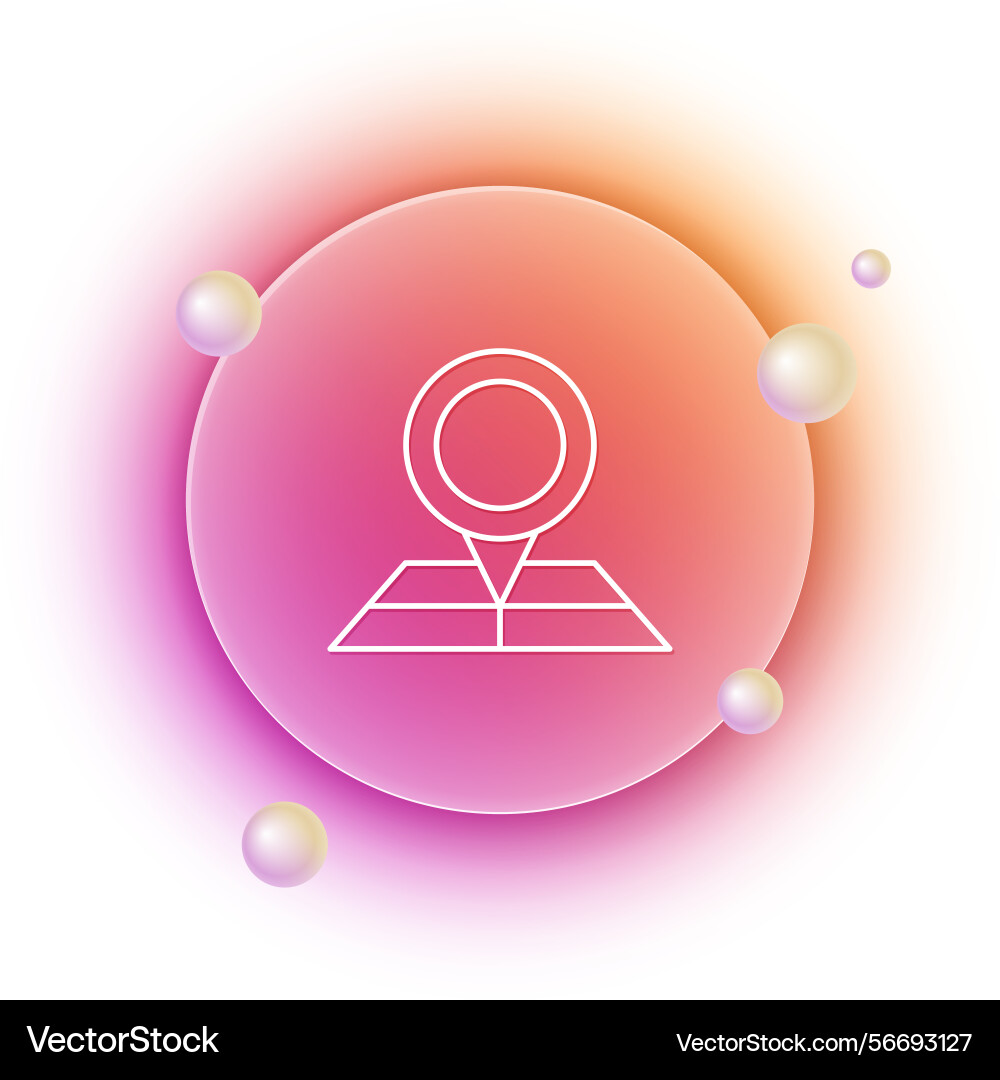 White folded map with location marker icon Vector Image
