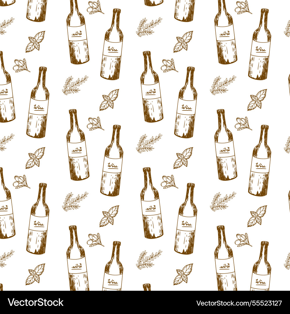 Wine seamless pattern background Wine seamless pattern background Vector Image