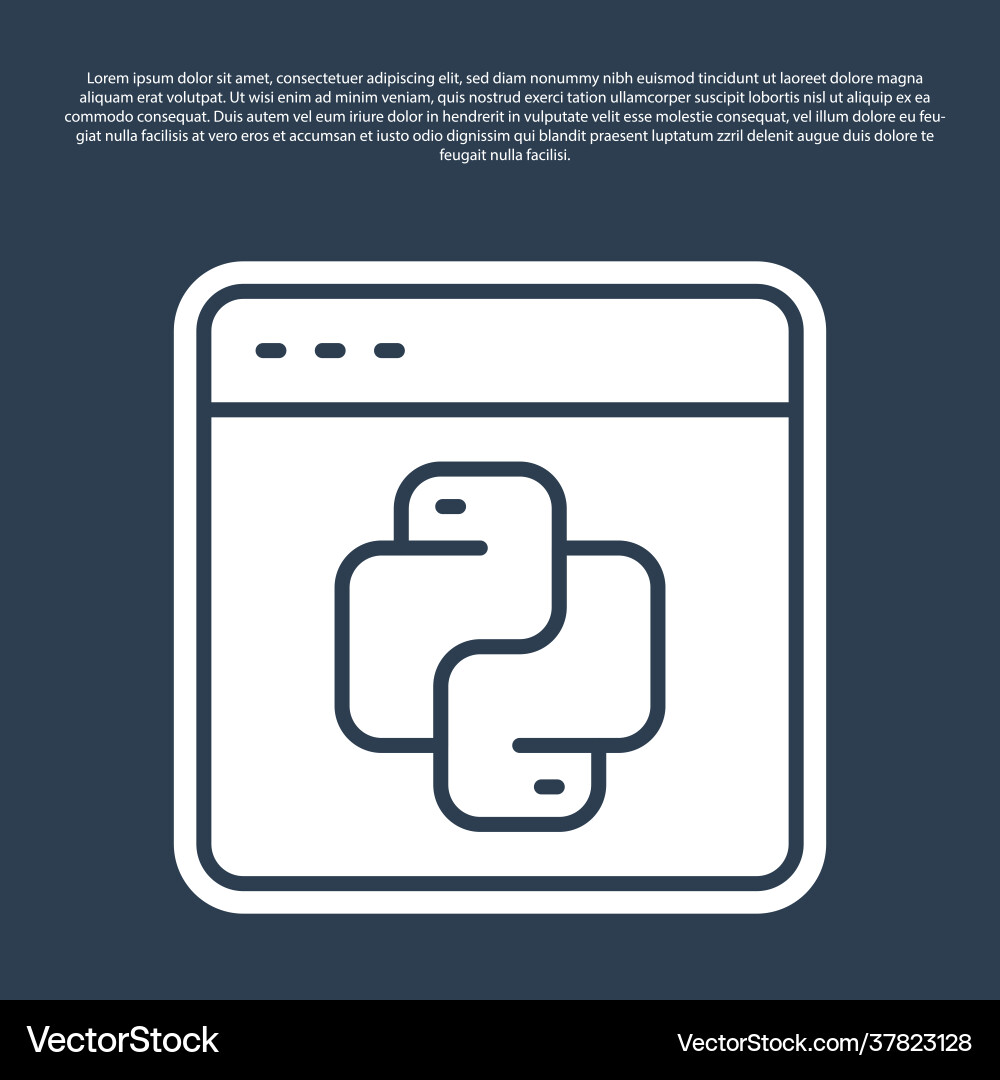 Blue line python programming language icon Blue line python programming language icon vector image