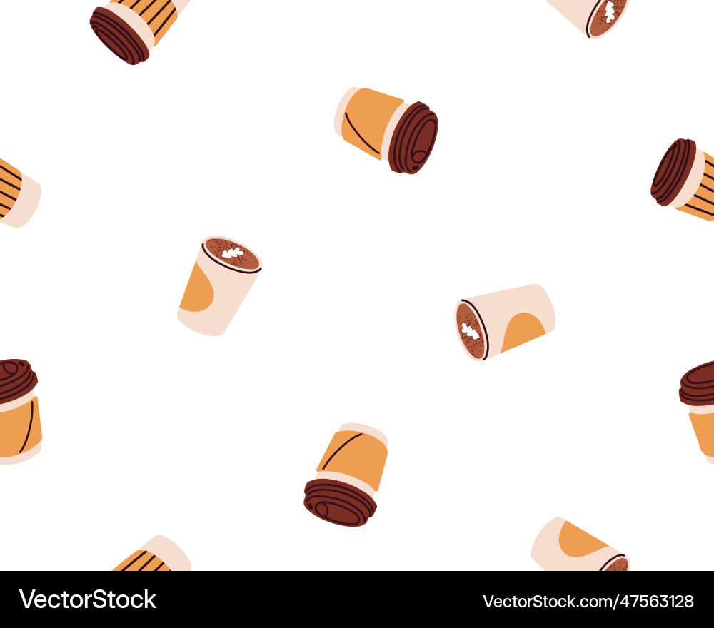 Coffee cups seamless pattern endless background Coffee cups seamless pattern endless background vector image