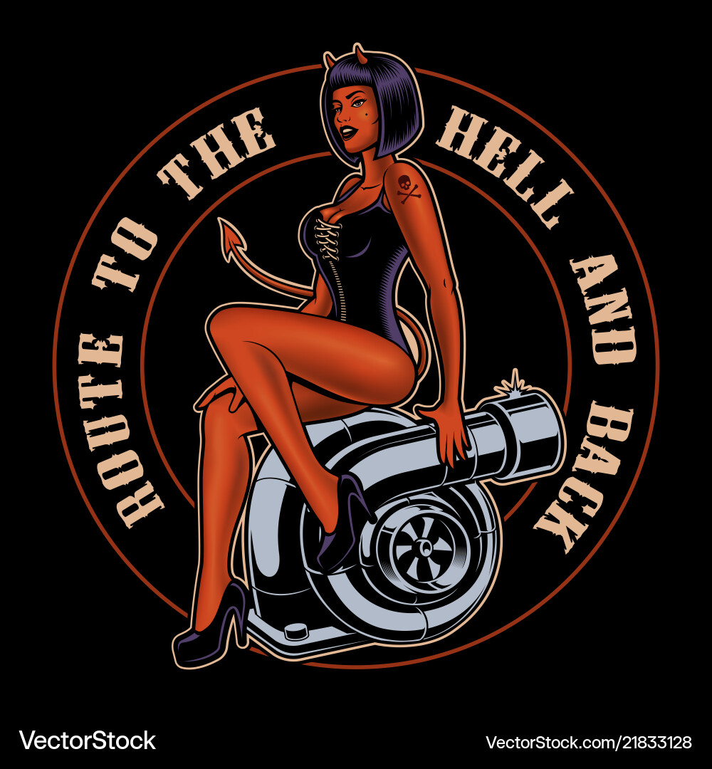 Devil Racer - Turbo Art Vector Image