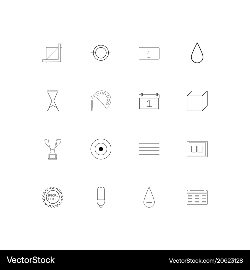 Education and science simple linear icons set vector image