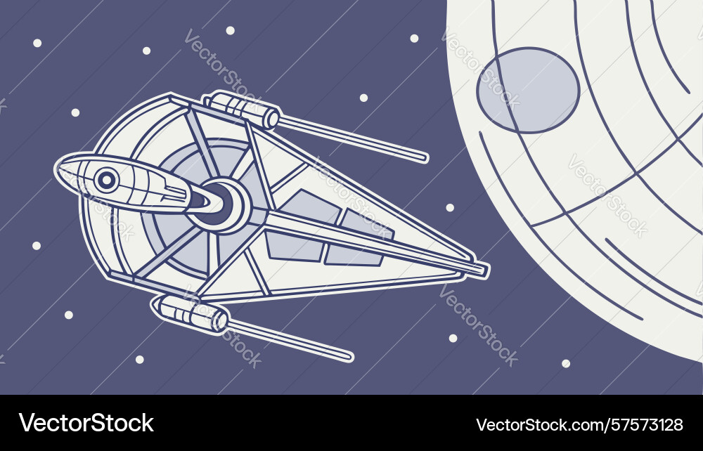 Flute with sci-fi spaceship planet design Vector Image