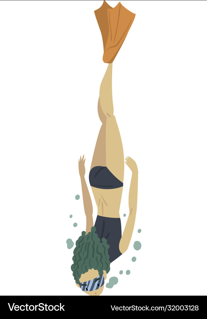 Girl free diver swimming underwater extreme hobby Girl free diver swimming underwater extreme hobby vector image