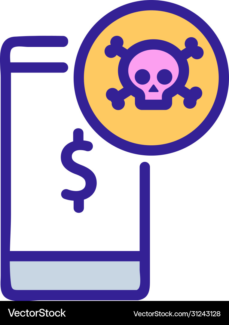Hacker money hacking phone icon outline Hacker money hacking phone icon outline vector image