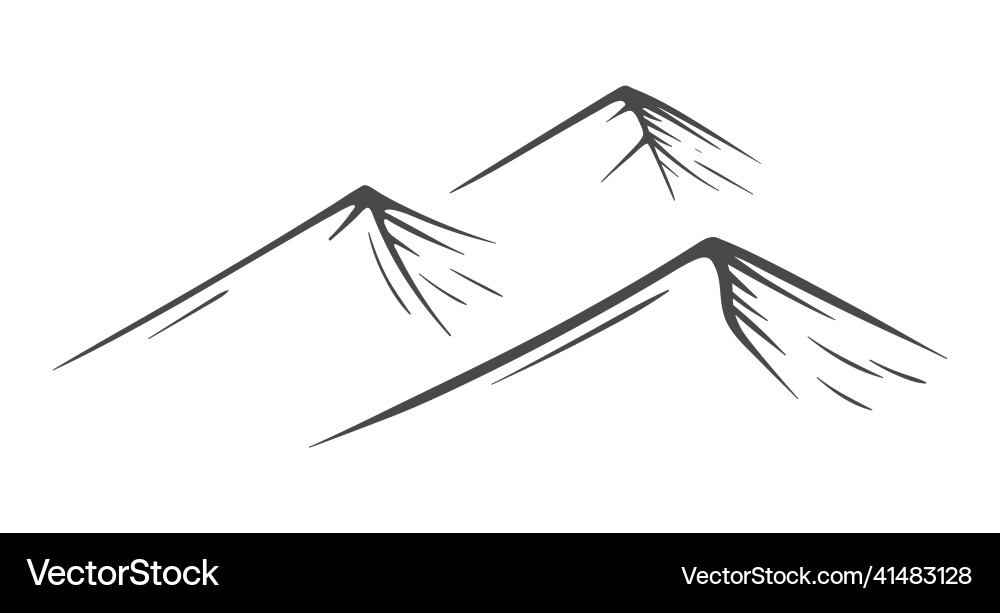 Hand drawn mountains vector image