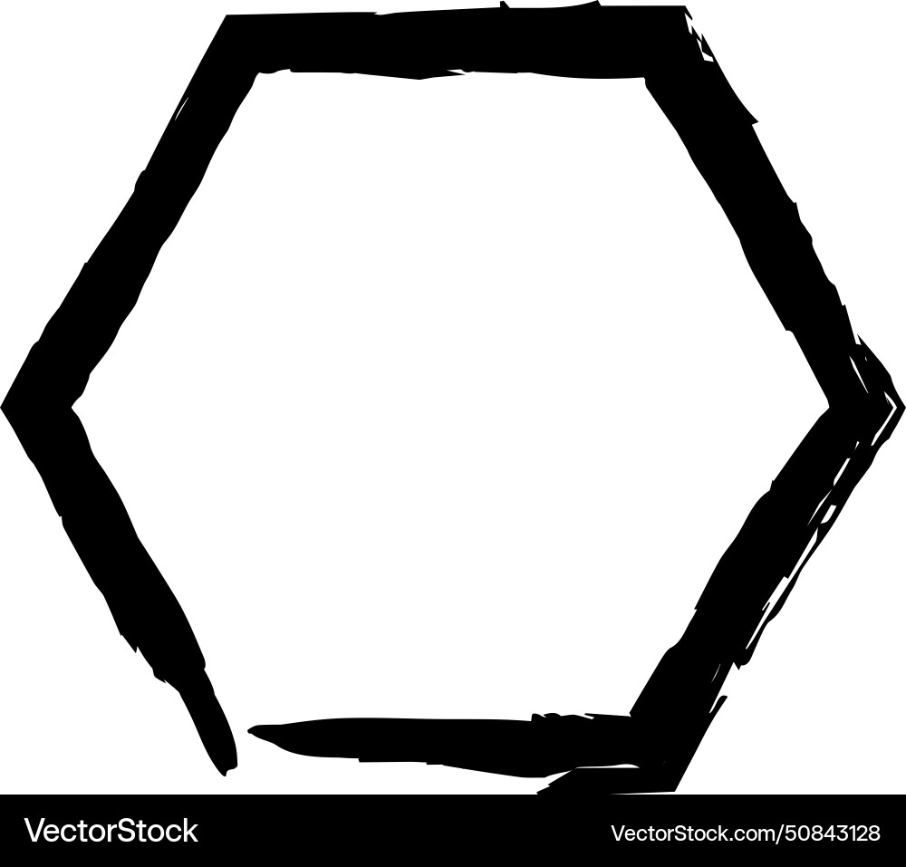 Hexagon grunge texture element frame border shape Hexagon grunge texture element frame border shape vector image