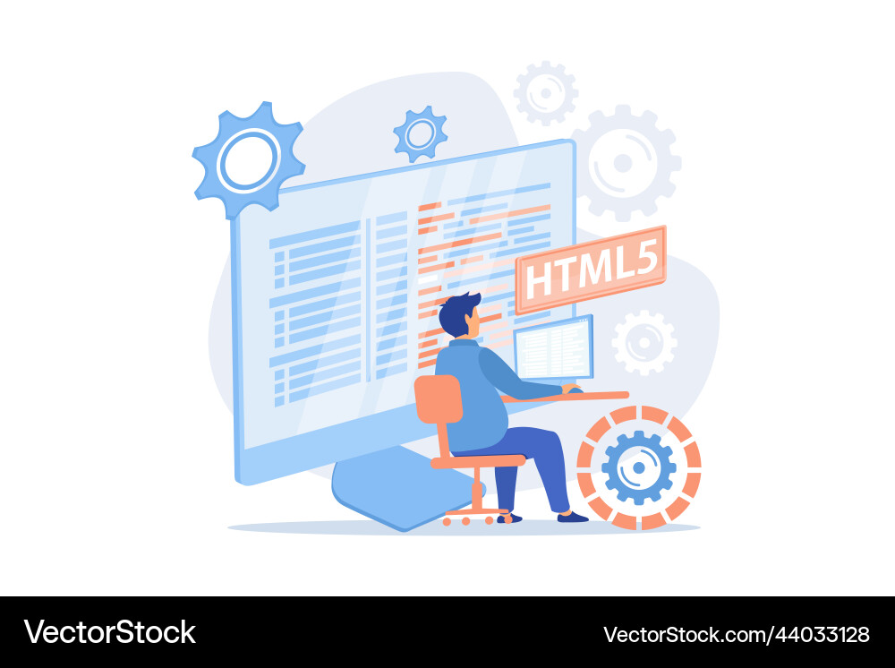 Html5 programming internet website development vector image