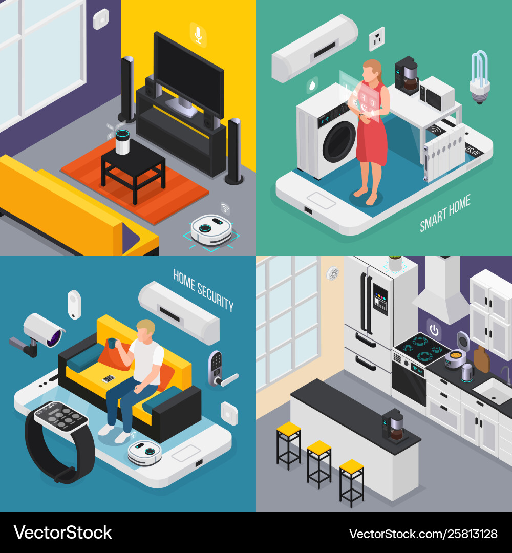 Iot isometric concept Royalty Free Vector Image
