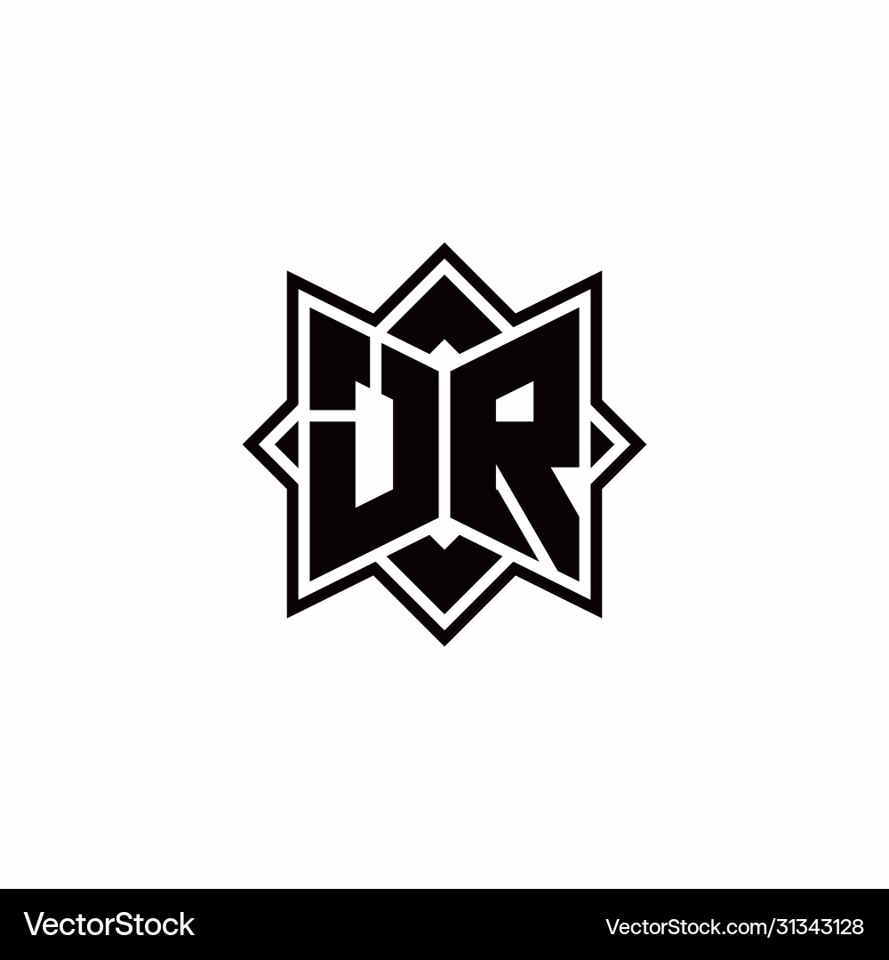 Jr monogram logo with square rotate style outline Jr monogram logo with square rotate style outline vector image