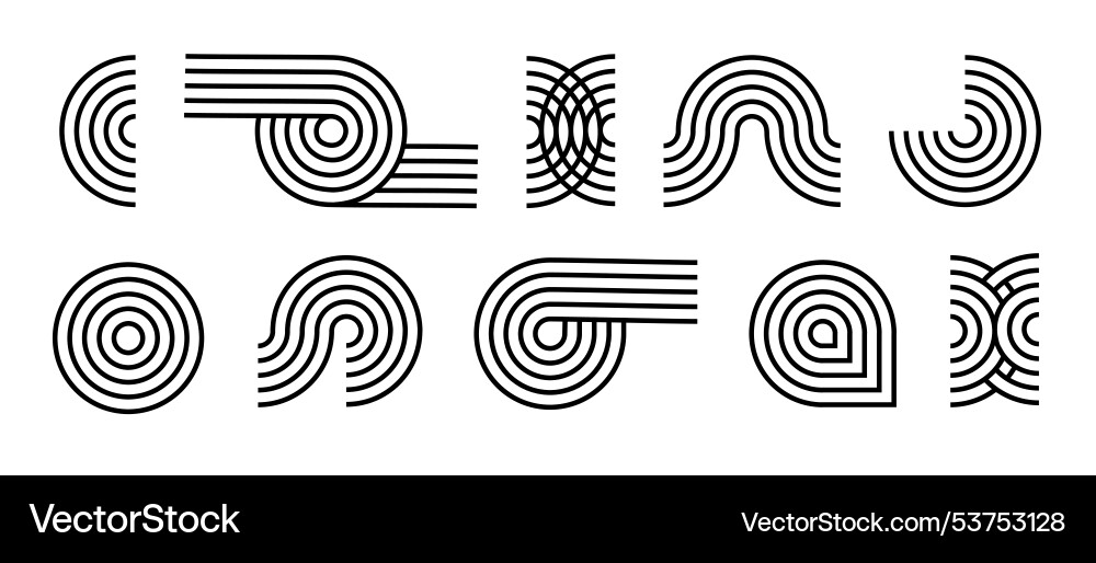 Line pattern abstract shapes geometric elements vector image