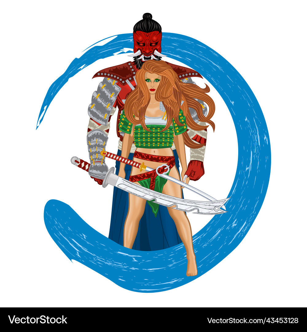 Samurai onni Mädchen 2022 0005 col Samurai onni Mädchen 2022 0005 col vektorbild