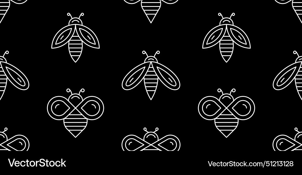Seamless pattern with bees Vector Image