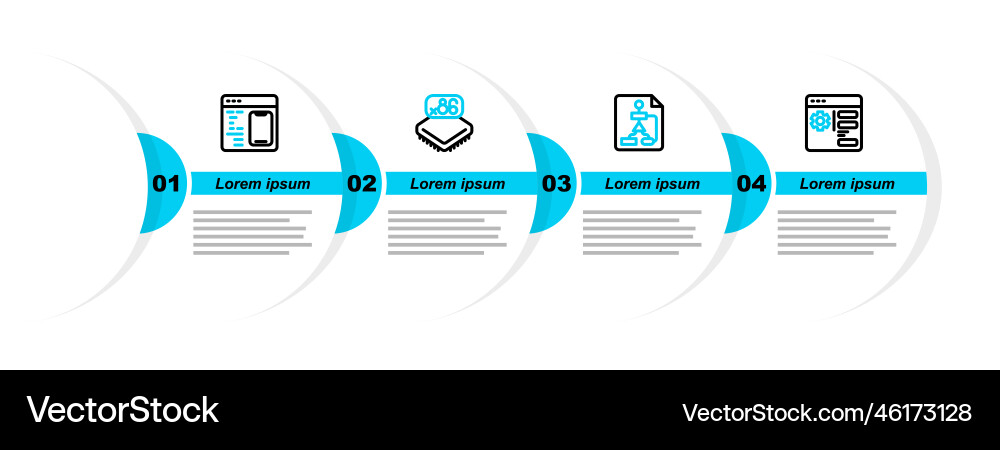 Setzen Sie die Zeile Browser-Einstellung Flowchart-Prozessor Setzen Sie die Zeile Browser-Einstellung Flowchart-Prozessor vektorbild