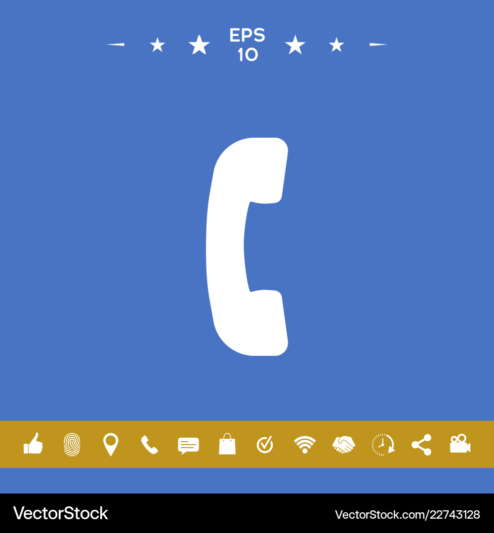 Telephone handset receiver symbol icon Telephone handset receiver symbol icon Vector Image