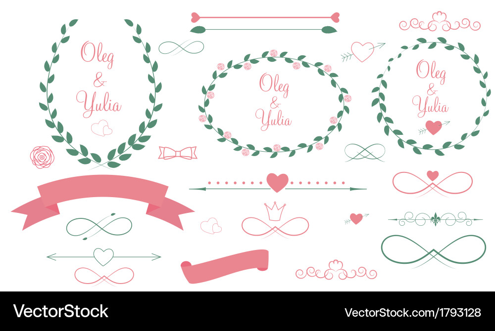 Wedding & Celebration Elements Vector Image
