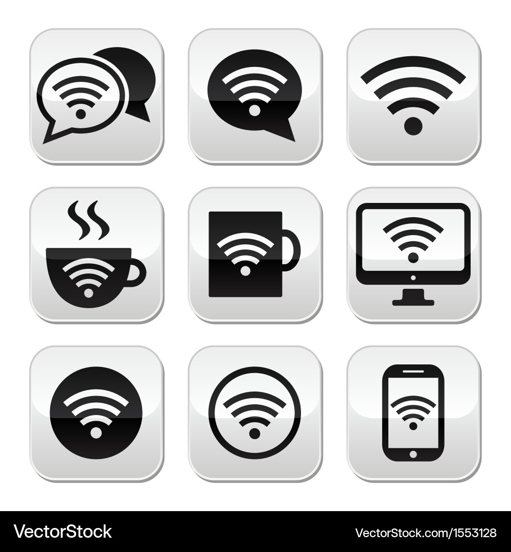 Wifi Internet Buttons Set vector image