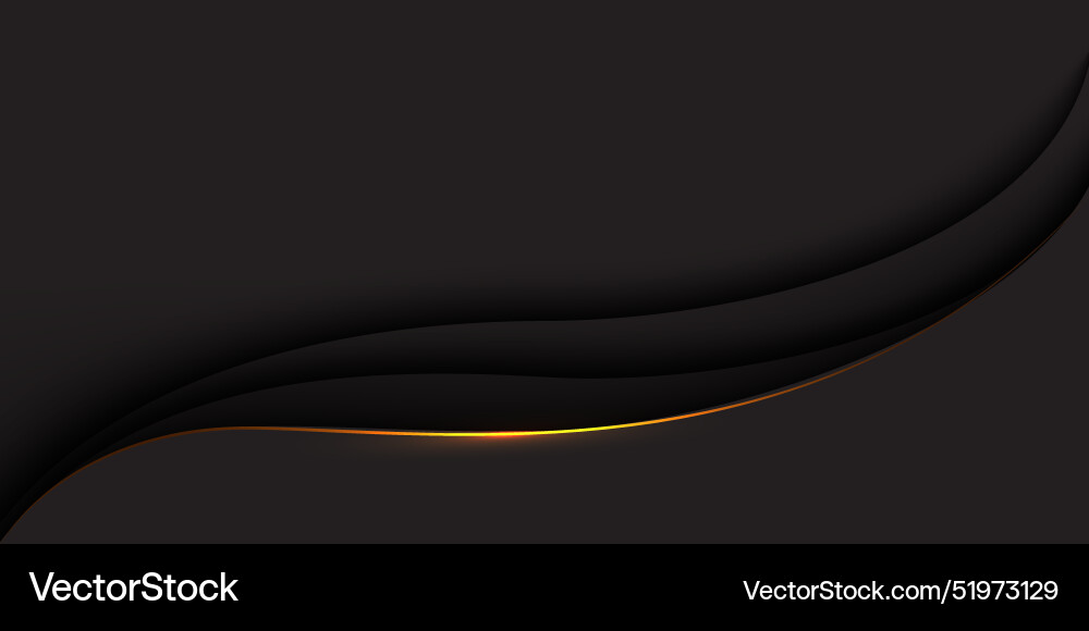 Abstract gold line curve black shadow overlap vector image