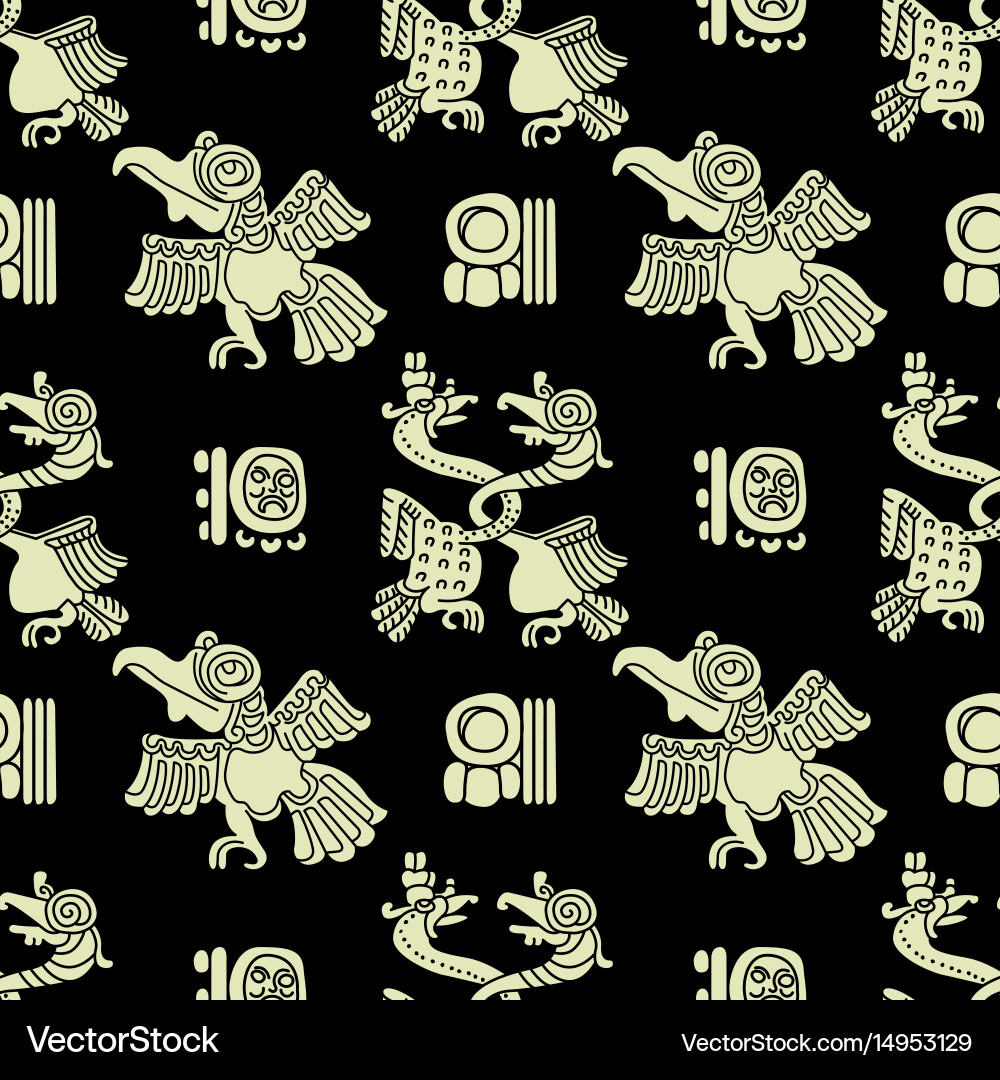 Background seamless pattern in maya style Vector Image