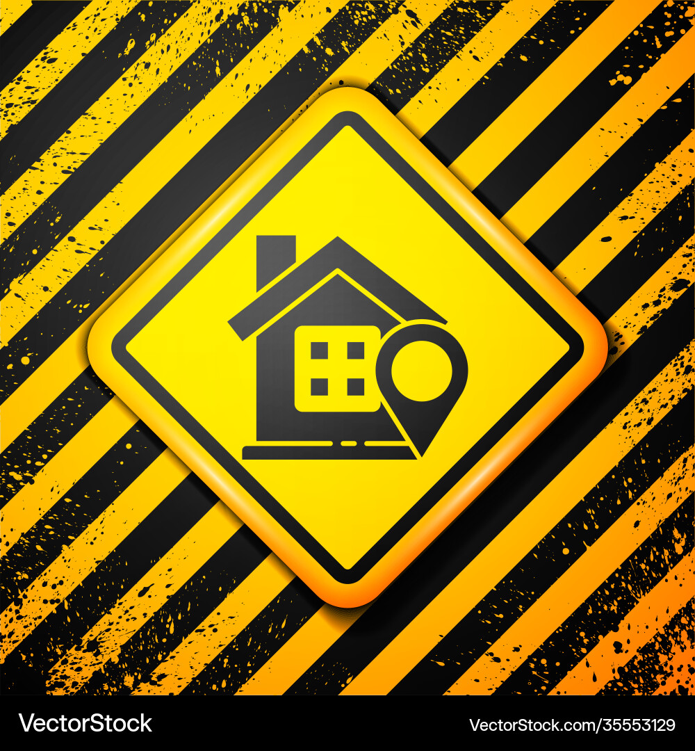 Black map pointer with house icon isolated Black map pointer with house icon isolated vector image