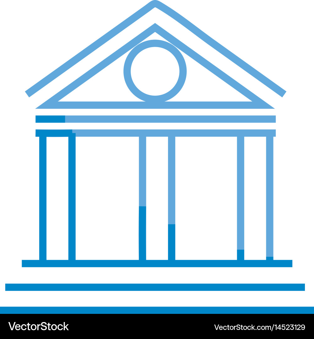 Building with columns icon Vector Image