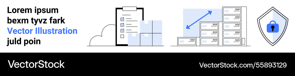 Business analytics setup with checklist storage Business analytics setup with checklist storage vector image