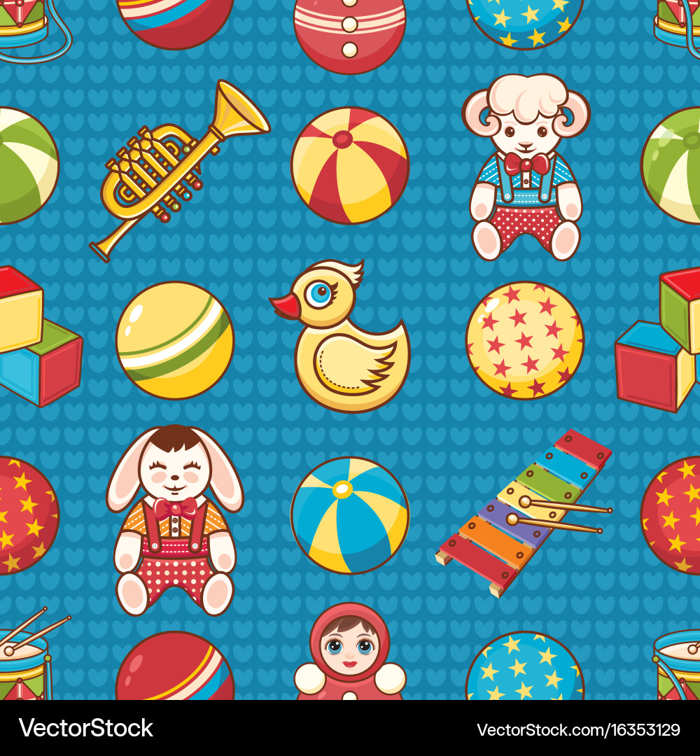 Child toy seamless pattern design element vector image