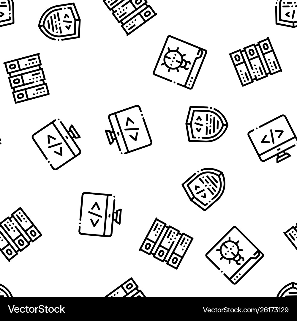 Coding system seamless pattern Coding system seamless pattern vector image