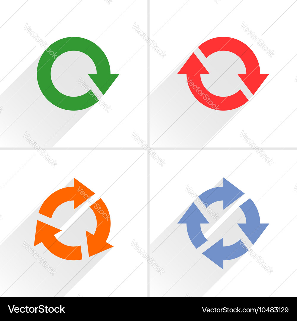 Color arrow loop refresh reload rotation sign vector image