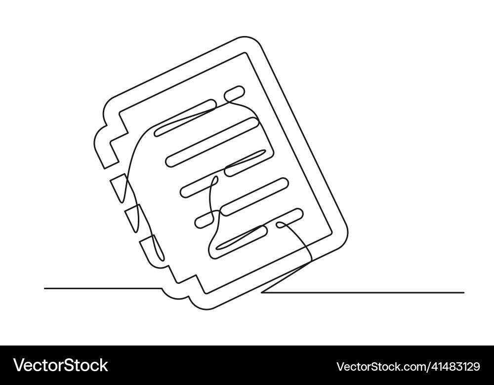 Continuous drawing of one line an document vector image