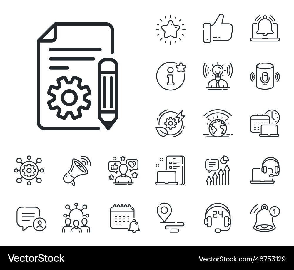 Documentation line icon technical instruction Documentation line icon technical instruction vector image