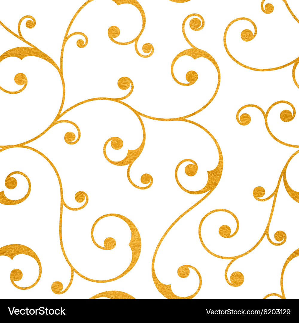 Elegant Gold Scroll Pattern Vector Image
